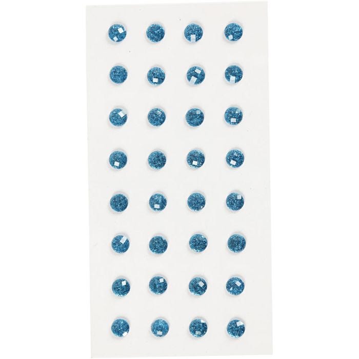 Brillantini, diam 8 mm, blu, 32 pz/ 1 conf.