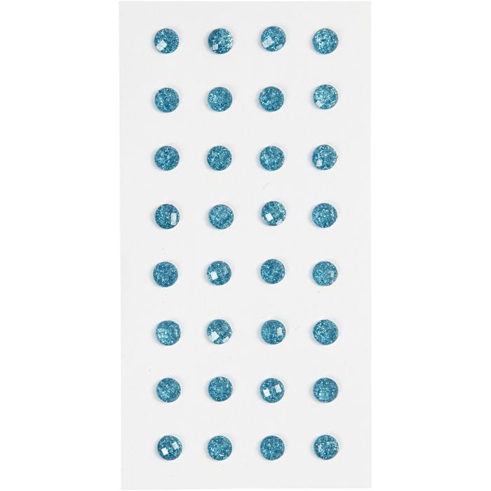 Brillantini, diam 8 mm, azzurro, 32 pz/ 1 conf.