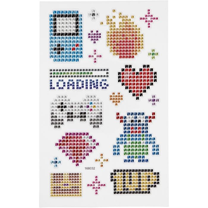 Stickers diamanti, gadget, foglio 10x16 cm, 1 fgl.