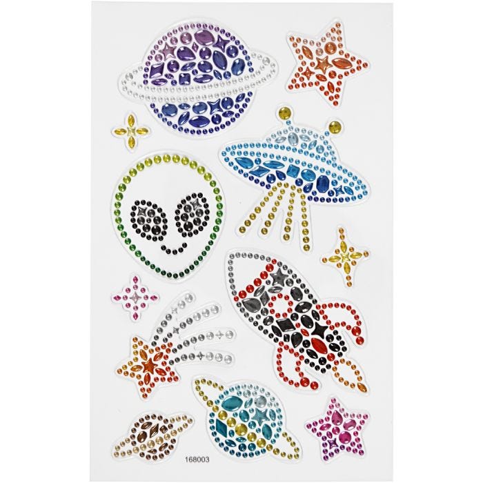 Stickers diamanti, spazio, foglio 10x16 cm, 1 fgl.