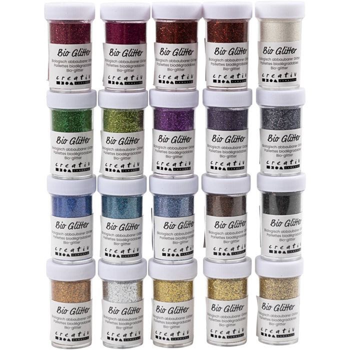 Brillantini bio, colori asst., 20x27 ml/ 1 conf.