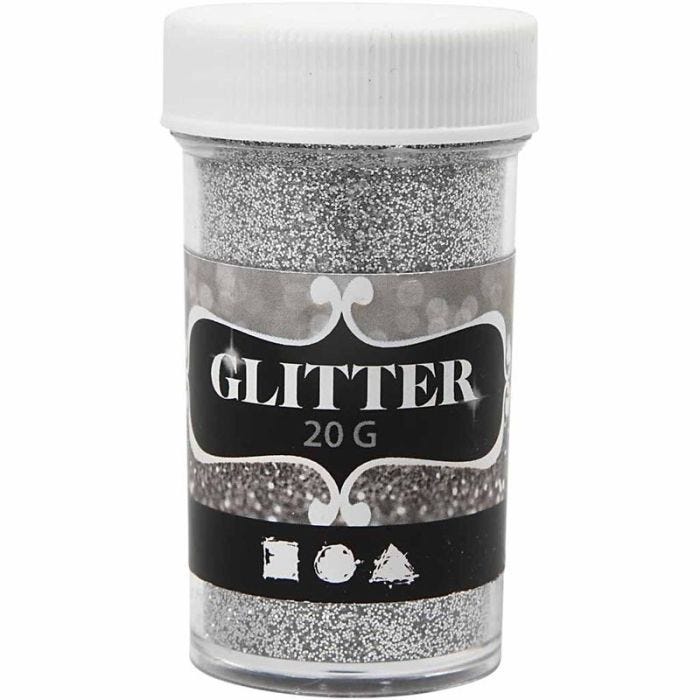 Glitter, argento, 20 g/ 1 vasch.