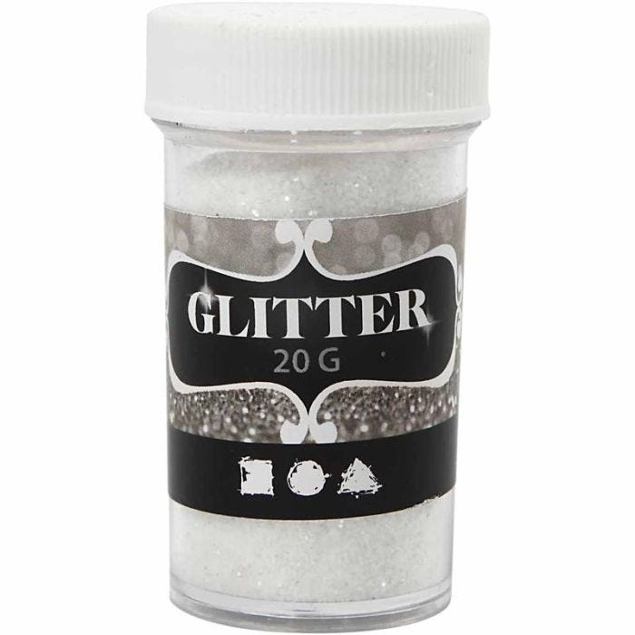Glitter, bianco, 20 g/ 1 vasch.