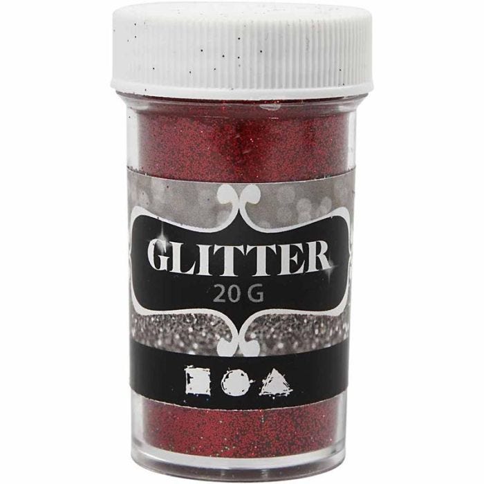 Glitter, rosso, 20 g/ 1 vasch.