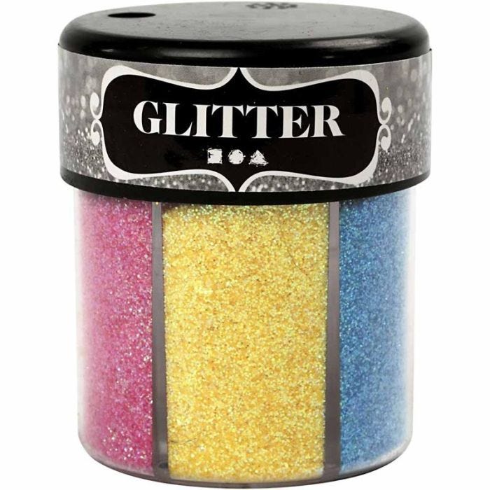 Glitter, colori asst., 6x13 g/ 1 vasch.
