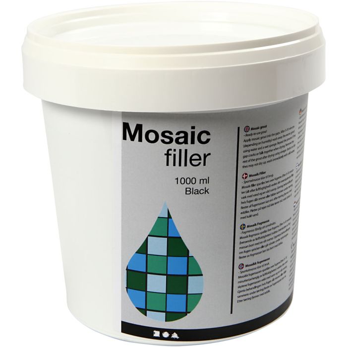 Stucco per Mosaico, nero, 1000 ml/ 1 secch.