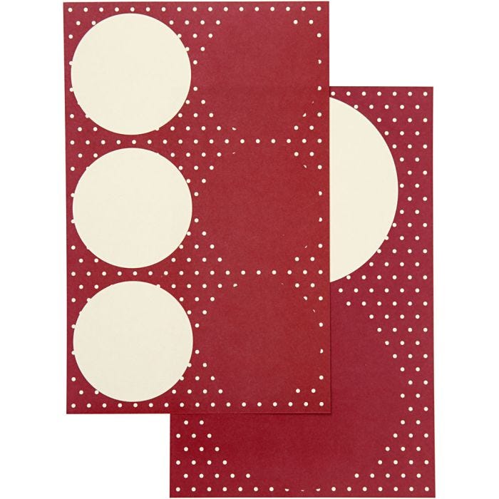 Adesivi, diam 4+6,5 cm, foglio 9x14 cm, 4 fgl. asst./ 1 conf.