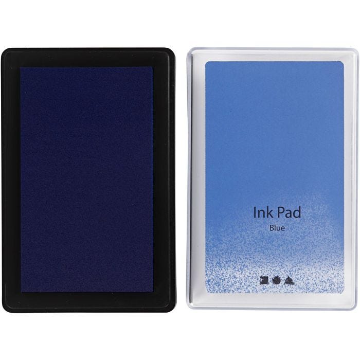 Tampone inchiostrato, H: 2 cm, misura 9x6 cm, blu, 1 pz