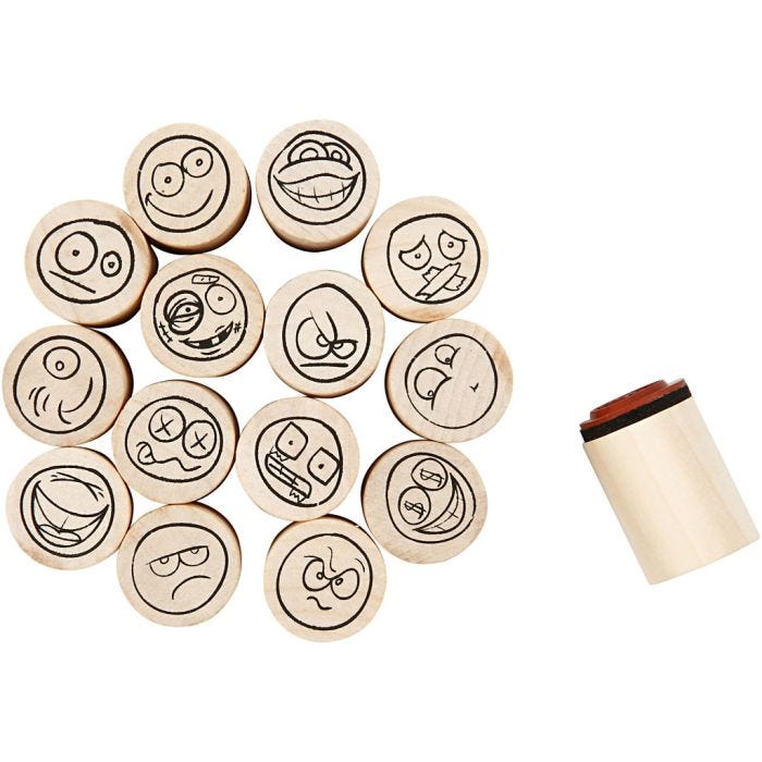 Timbri Decorativi, smiley, H: 26 mm, diam 20 mm, 15 pz/ 1 conf.