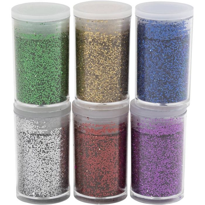 Brillantini bio, colori asst., 6x7 ml/ 1 conf.