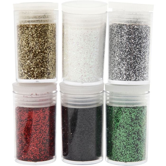 Glitter, colori asst., 6x5 g/ 1 conf.