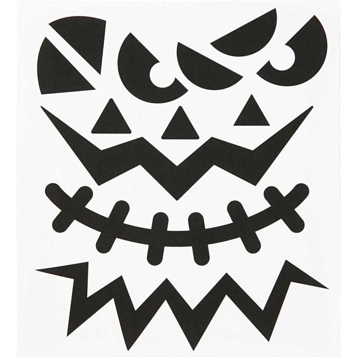 Adesivi, Halloween - facce, foglio 15x16,5 cm, 1 fgl.