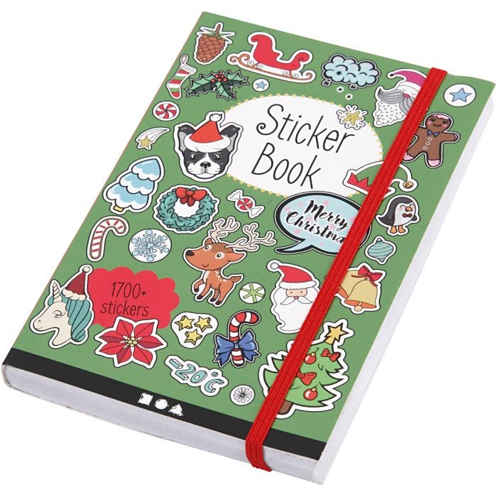 Libro stickers, motivi natalizi, misura 11,5x17 cm, 76 fgl., 1 pz