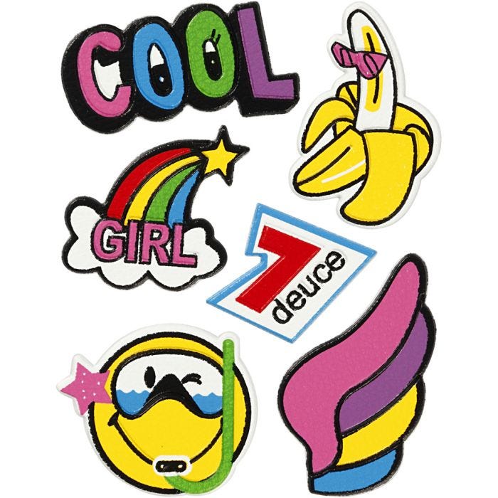 Adesivi morbidi, Cool girl, foglio 12,2x17,75 cm, 1 fgl.
