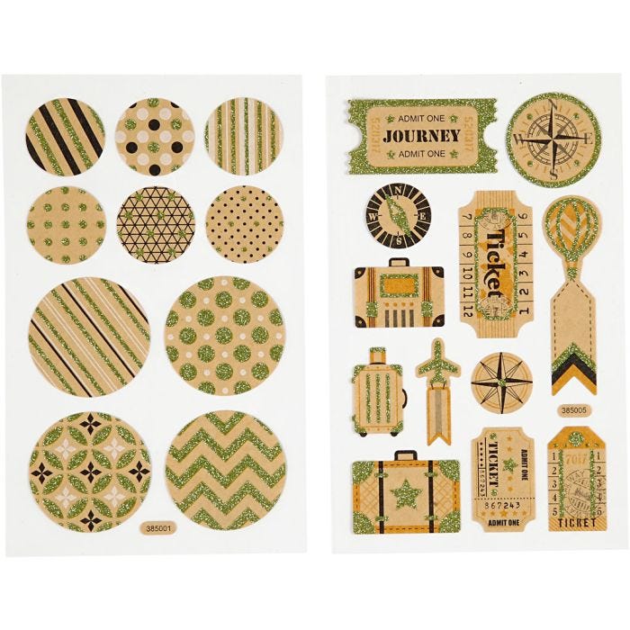 Stickers, etichette e cerchi, foglio 10x16 cm, 4 fgl./ 1 conf.