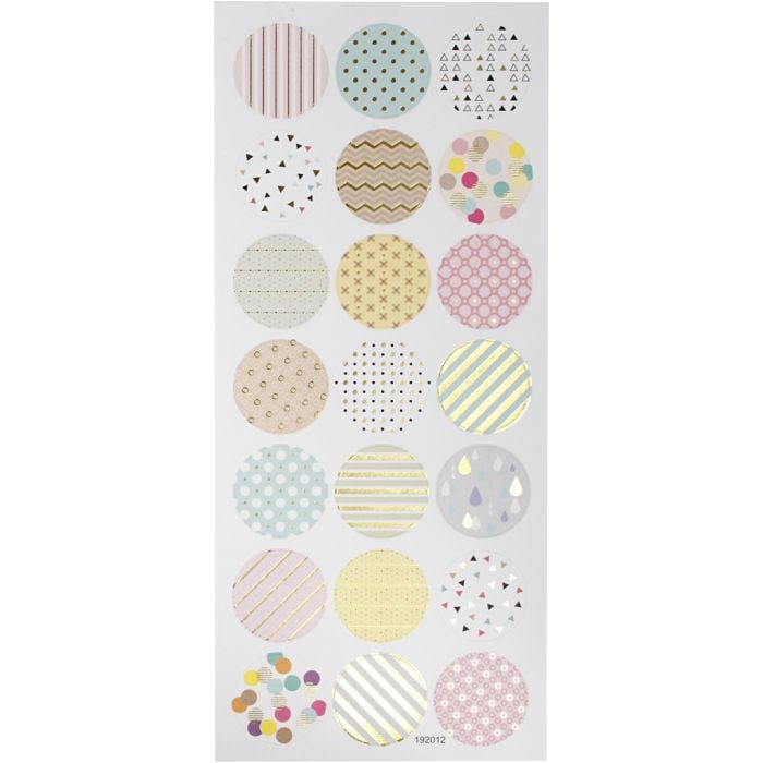 Stickers pastelli, pastelli, foglio 10x23 cm, 1 fgl.