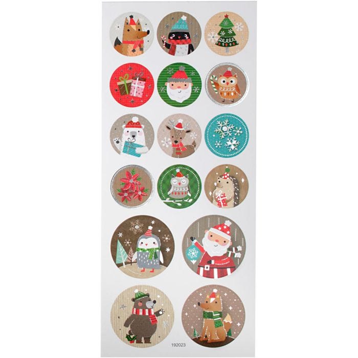 Stickers Natale, Natale, foglio 10x23 cm, 1 fgl.