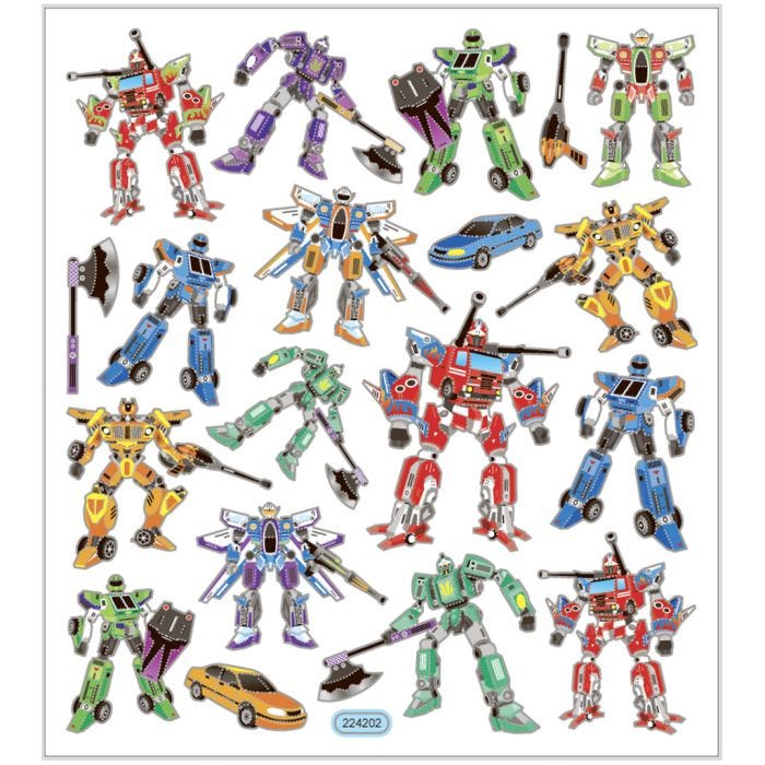 Adesivi, transformers, foglio 15x16,5 cm, 1 fgl.