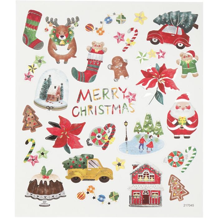 Adesivi, tutto per il Natale, foglio 15x16,5 cm, 1 fgl.