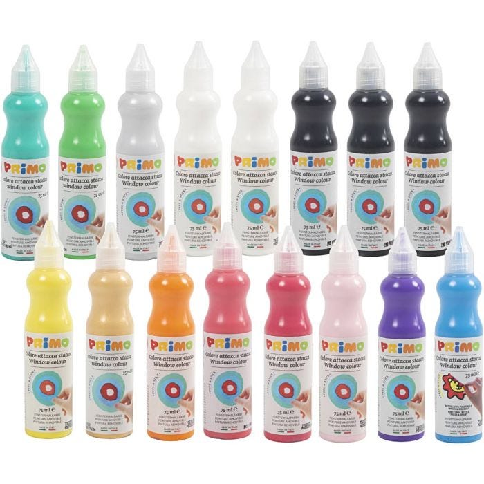 Pittura per finestre, colori asst., 16x75 ml/ 1 conf.