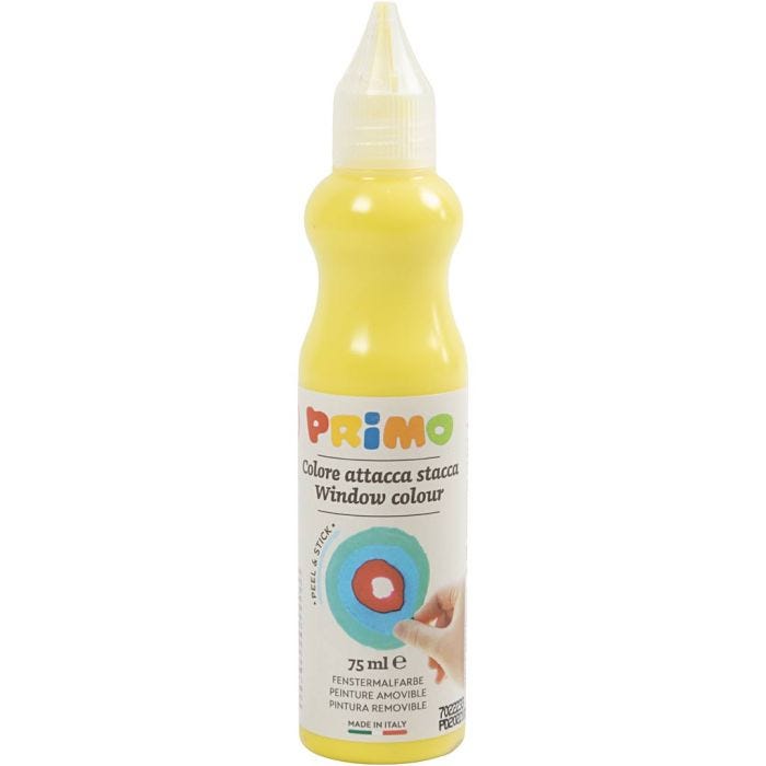 Pittura per finestre, P: 3,2 cm, giallo, 75 ml/ 1 bott.