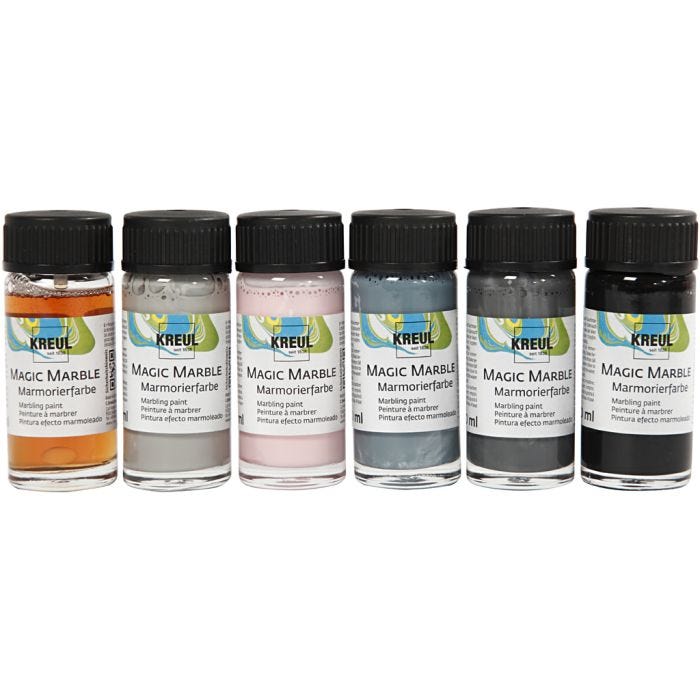 Vernice effetto marmorizzato, colori tenui, 6x20ml/ 1 conf.