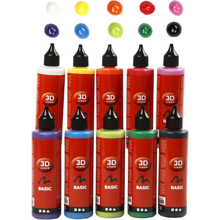 3D Liner, colori asst., 10x100 ml/ 1 conf.