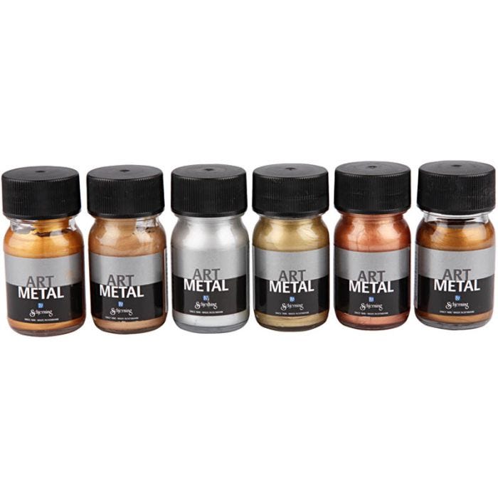 Vernice Hobby Metallizzata, 5102, 5104, 5106, 5108, 5109, 5110, colori metallici, 6x30ml/ 1 conf.