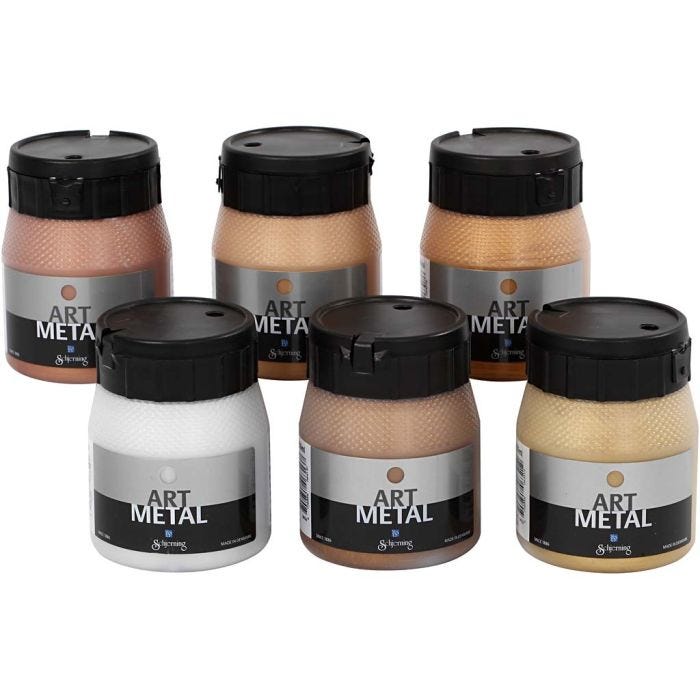Vernice Hobby Metallizzata, 5102, 5104, 5106, 5108, 5109, 5110, colori metallici, 6x250ml/ 1 conf.