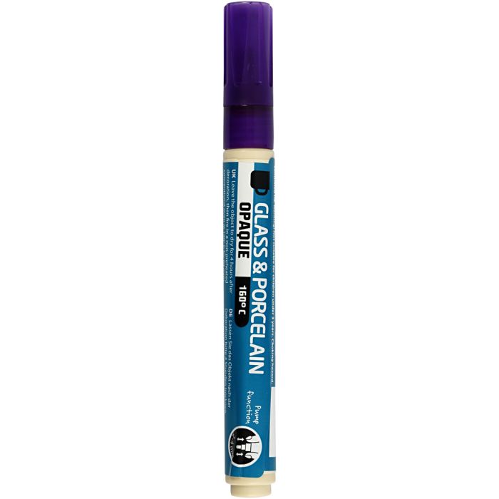 Pennarello per vetro e porcellana, ampiezza tratto 2-4 mm, opaca, viola, 1 pz