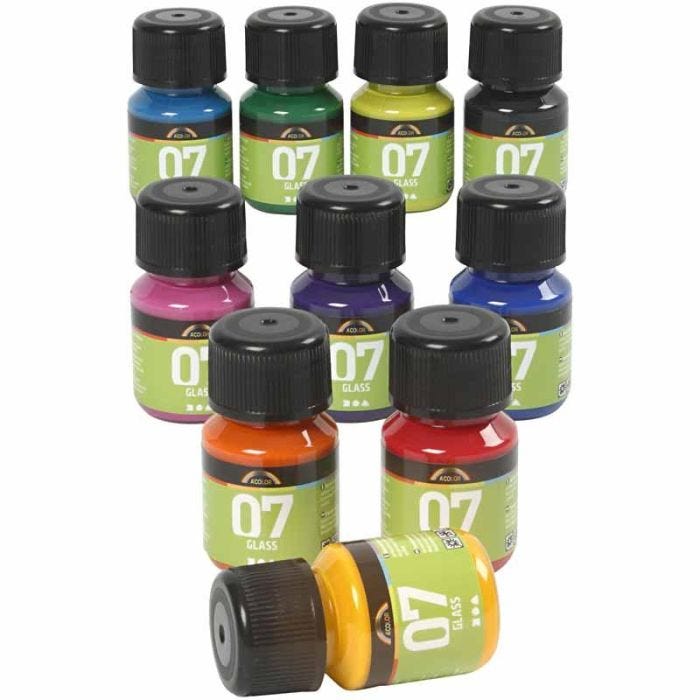 A-Color Glass , colori asst., 10x30 ml/ 1 conf.
