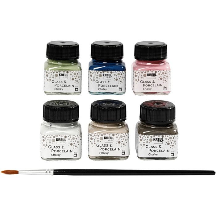 Vernice per Vetro e Porcellana, colori asst., 6x20 ml/ 1 conf.