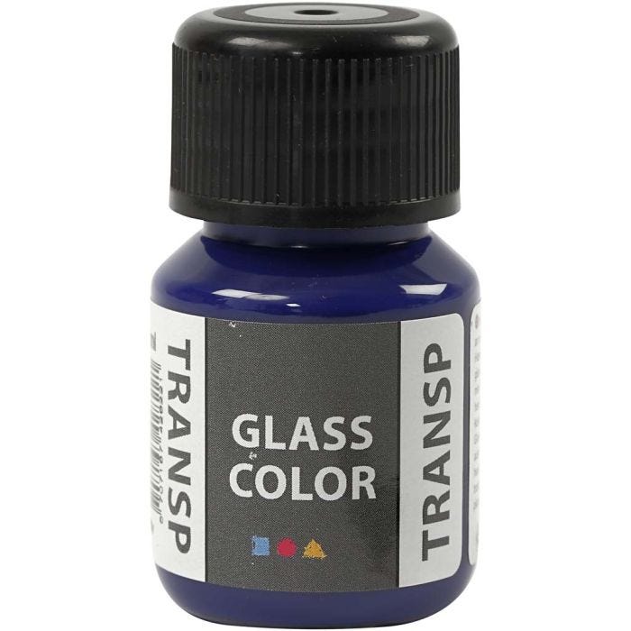 Colore trasparente per vetro, blu brillante, 30 ml/ 1 bott.