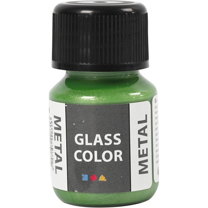 Colore metallico per vetro, verde, 30 ml/ 1 bott.