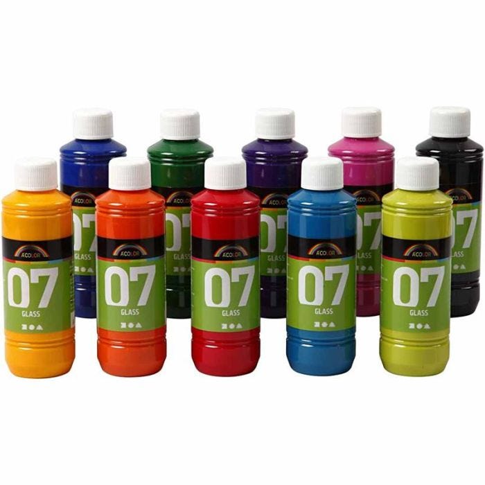 A-Color Glass , colori asst., 10x250 ml/ 1 conf.