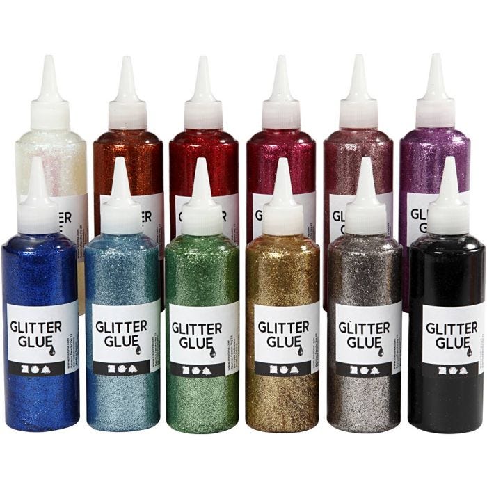 Colla glitter, colori asst., 12x118 ml/ 1 conf.