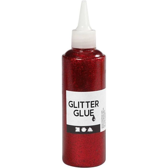 Colla glitter, rosso, 118 ml/ 1 bott.