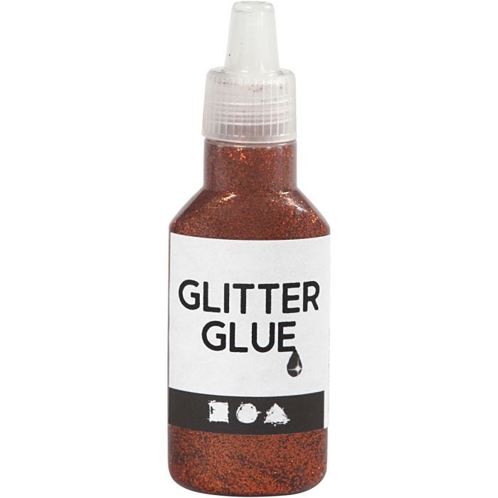 Colla glitter, arancio, 25 ml/ 1 bott.