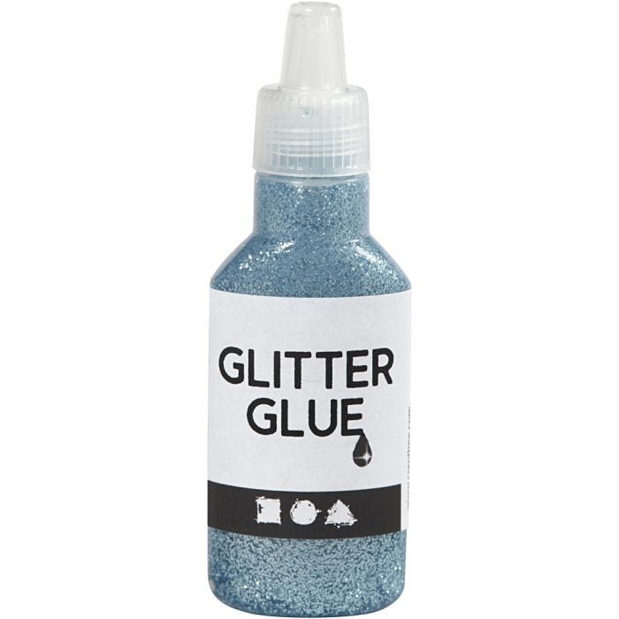 Colla glitter, azzurro, 25 ml/ 1 bott.