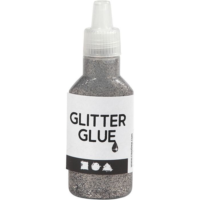 Colla glitter, argento, 25 ml/ 1 bott.