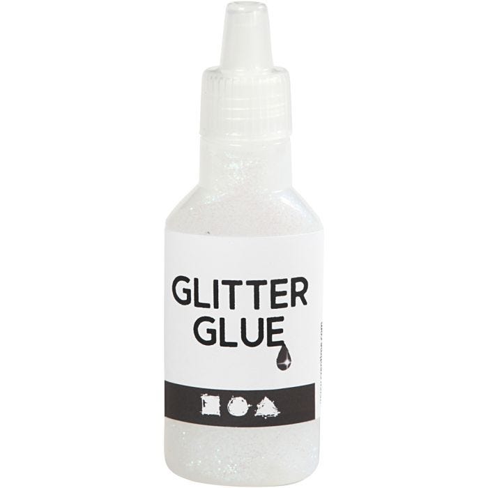 Colla glitter, bianco olografico, 25 ml/ 1 bott.