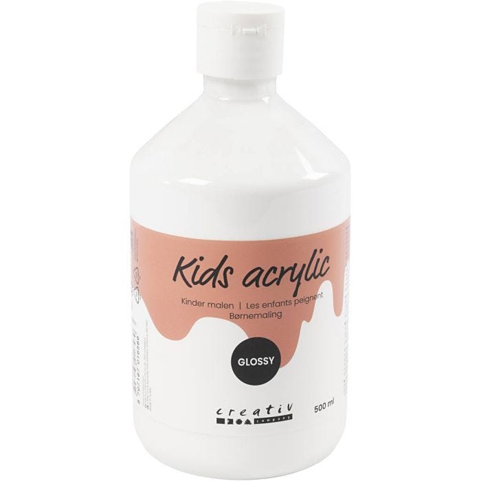 Colore Acrilico Lucido, bianco, 500 ml/ 1 bott.