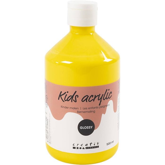 Colore Acrilico Lucido, giallo primario, 500 ml/ 1 bott.