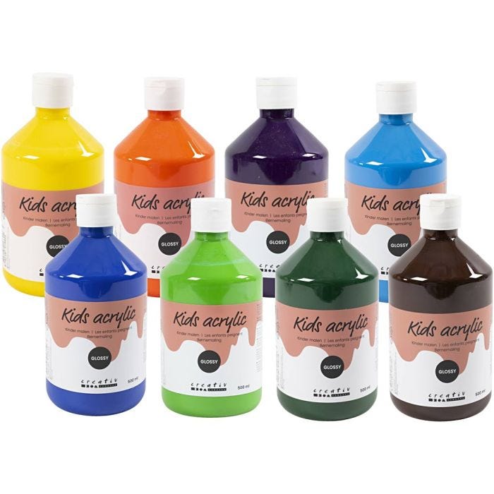 Colore Acrilico Lucido, 8x500 ml/ 1 conf.