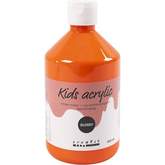 Colore Acrilico Lucido, arancio, 500 ml/ 1 bott.