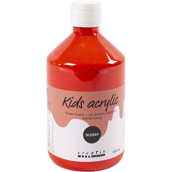 Colore Acrilico Lucido, rosso, 500 ml/ 1 bott.