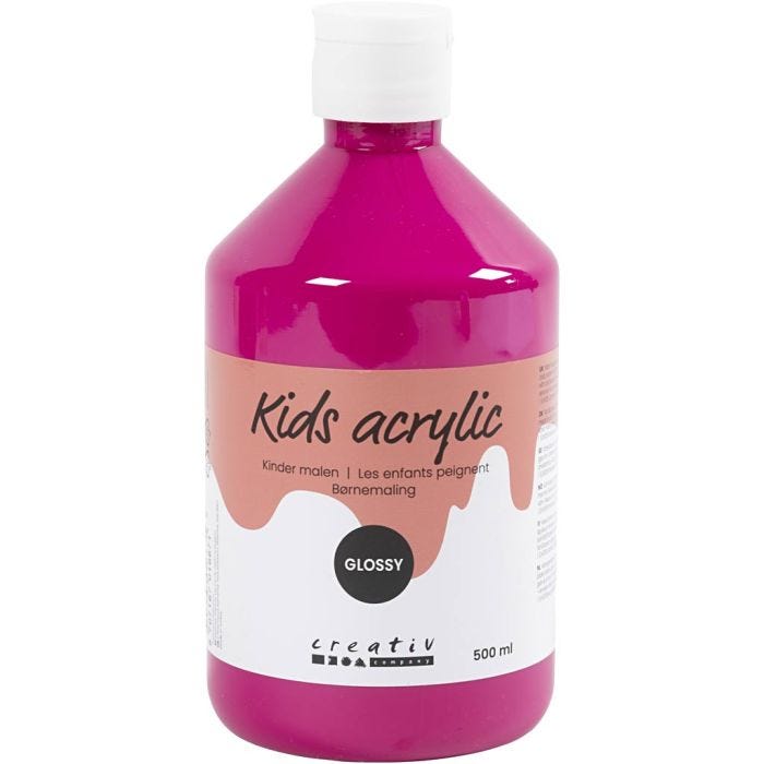 Colore Acrilico Lucido, rosa, 500 ml/ 1 bott.