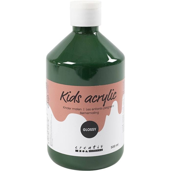 Colore Acrilico Lucido, verde scuro, 500 ml/ 1 bott.
