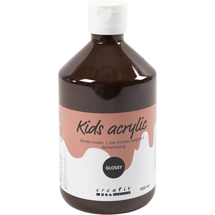 Colore Acrilico Lucido, marrone, 500 ml/ 1 bott.