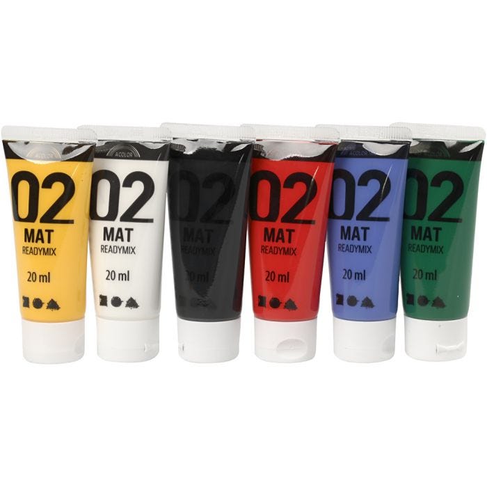 Colore Acrilio Opaco, colori standard, 6x20ml/ 1 conf.